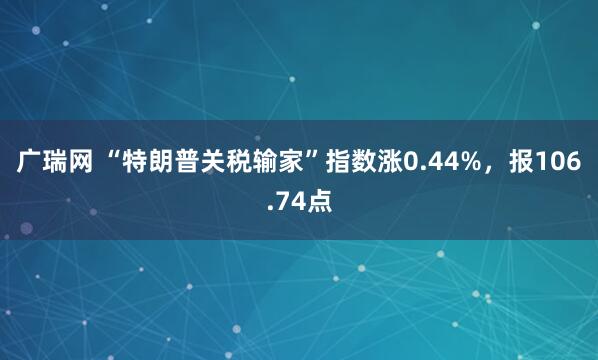 广瑞网 “特朗普关税输家”指数涨0.44%，报106.74点