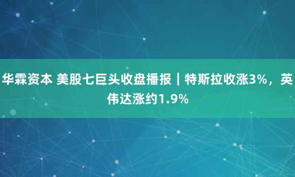 华霖资本 美股七巨头收盘播报｜特斯拉收涨3%，英伟达涨约1.9%